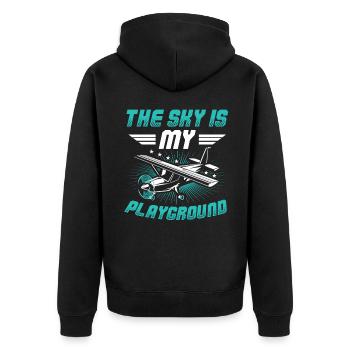 Le ciel est mon terrain de jeu Pilote d’avion miniature - Veste à capuche bio Premium Unisexe - noir - Dos - Nico (187cm)