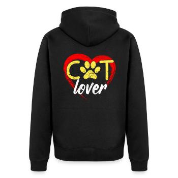 Amoureux des chats - Veste à capuche bio Premium Unisexe - noir - Dos - Nico (187cm)