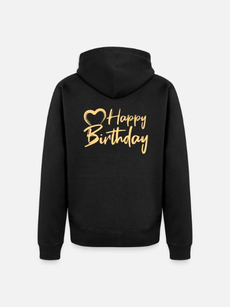 Happy Birthday - Unisex Premium Organic Zip Hoodie - black
