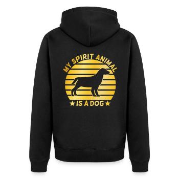 Propriétaire de chien dicton - Veste à capuche bio Premium Unisexe - noir - Dos - Nico (187cm)