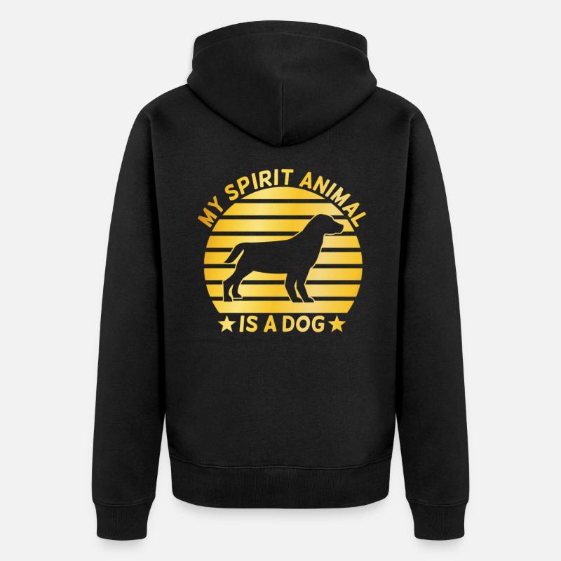Propriétaire de chien dicton - Veste à capuche bio Premium Unisexe - noir