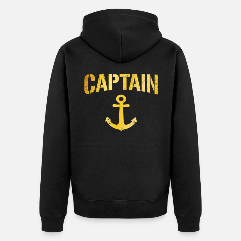 Kapitän Captain - Unisex Premium Bio Zip Hoodie - Schwarz
