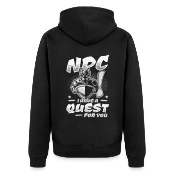 Brettspiele Roleplaying Quest NPC - Unisex Premium Bio Zip Hoodie - Schwarz - Hinten - Nico (187cm)