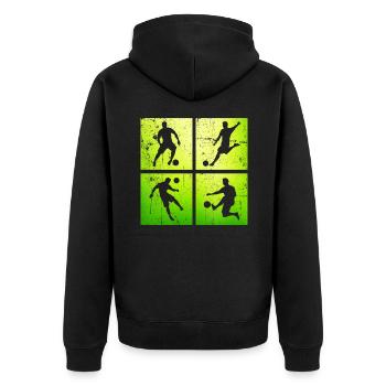 Football Footballer - Unisex Premium Organic Zip Hoodie - black - Back - Nico (187cm)