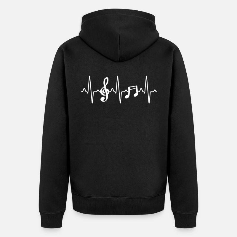 Musique Clef Heartbeat - Veste à capuche bio Premium Unisexe - noir