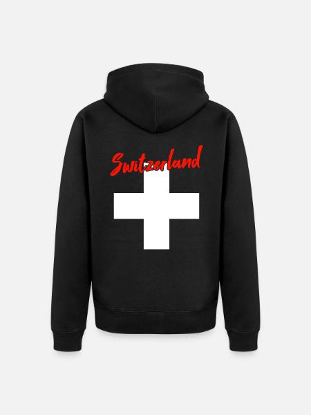 Schweiz Switzerland - Unisex Premium Organic Zip Hoodie - black