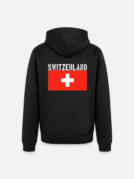 Drapeau de la Suisse - Veste à capuche bio Premium Unisexe - noir