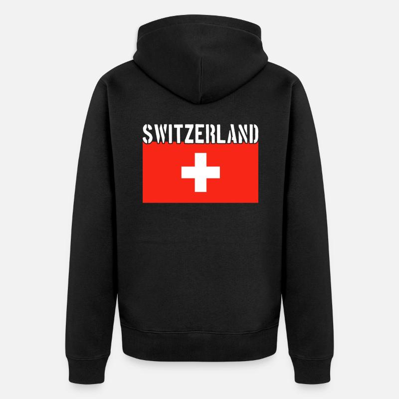 Drapeau de la Suisse - Veste à capuche bio Premium Unisexe - noir