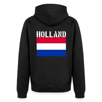 Hollande Pays-Bas Drapeau - Veste à capuche bio Premium Unisexe - noir - Dos - Nico (187cm)
