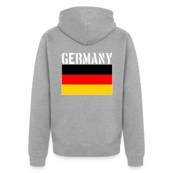 Germany Flag - Unisex Premium Organic Zip Hoodie - heather grey - Back - Nico (187cm)