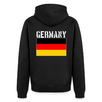 Germany Flag - Unisex Premium Organic Zip Hoodie - black - Back - Nico (187cm)