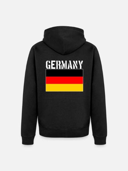 Germany Flag - Unisex Premium Organic Zip Hoodie - black