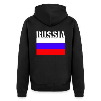 Drapeau de la Russie - Veste à capuche bio Premium Unisexe - noir - Dos - Nico (187cm)