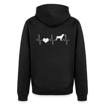 Battement de cœur de chien - Veste à capuche bio Premium Unisexe - noir - Dos - Nico (187cm)