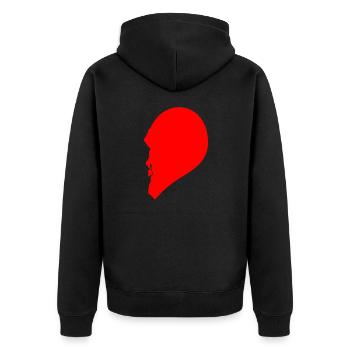 Herz Hälfte Pärchen Couple Geschenk - Unisex Premium Bio Zip Hoodie - Schwarz - Hinten - Nico (187cm)