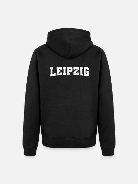 Leipzig - Unisex Premium Bio Zip Hoodie - Schwarz