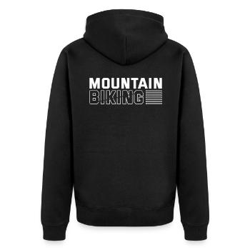 Mountain bike mountain biking - Unisex Premium Organic Zip Hoodie - black - Back - Nico (187cm)