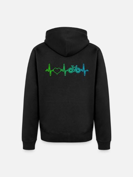 Bicycle Heartbeat - Unisex Premium Organic Zip Hoodie - black