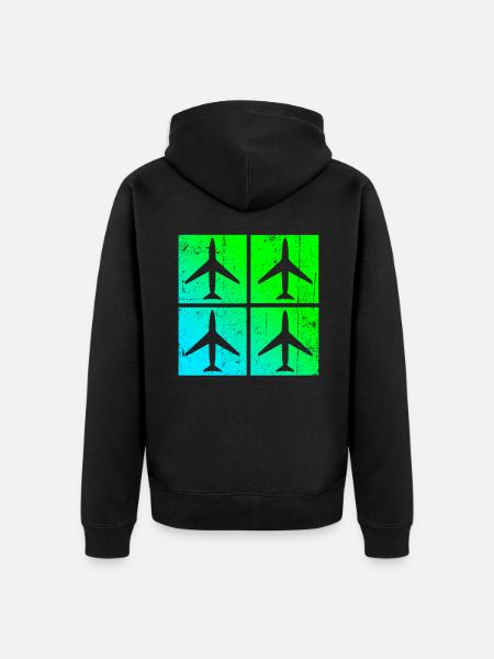 Airplane Airplane Lover Logo - Veste à capuche bio Premium Unisexe - noir