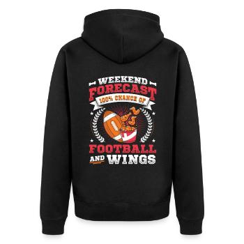 Prévisions du week-end 100% de chances de football - Veste à capuche bio Premium Unisexe - noir - Dos - Nico (187cm)