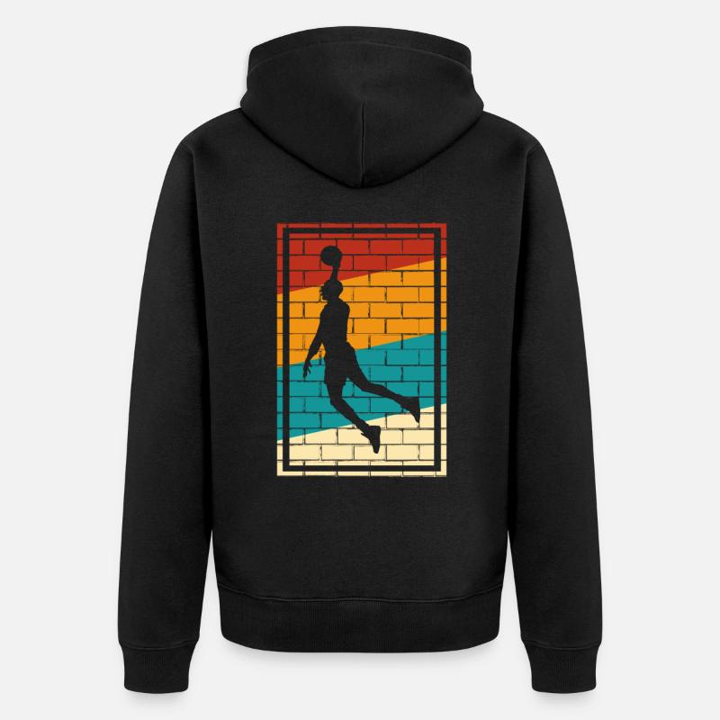 Basketball Logo Retro - Unisex Premium Bio Zip Hoodie - Schwarz