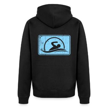 Logo du nageur nageur - Veste à capuche bio Premium Unisexe - noir - Dos - Nico (187cm)