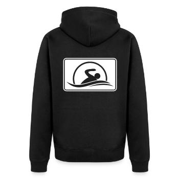Logo du nageur nageur - Veste à capuche bio Premium Unisexe - noir - Dos - Nico (187cm)
