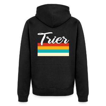 Trèves Rétro Vintage - Veste à capuche bio Premium Unisexe - noir - Dos - Nico (187cm)