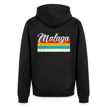 Malaga Retro Vintage - Unisex Premium Bio Zip Hoodie - Schwarz - Hinten - Nico (187cm)
