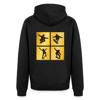 Patinage Patinage logo doré - Veste à capuche bio Premium Unisexe - noir - Dos - Nico (187cm)