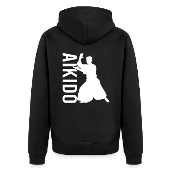 Aïkido - Veste à capuche bio Premium Unisexe - noir - Dos - Nico (187cm)