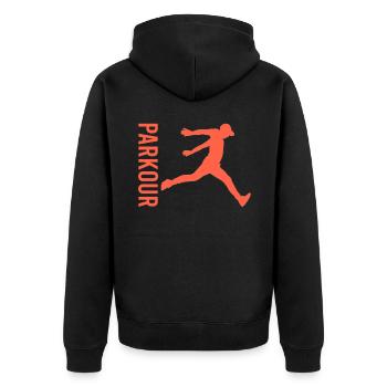 Parkour - Veste à capuche bio Premium Unisexe - noir - Dos - Nico (187cm)