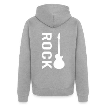 E Guitare Rock - Veste à capuche bio Premium Unisexe - gris chiné - Dos - Nico (187cm)