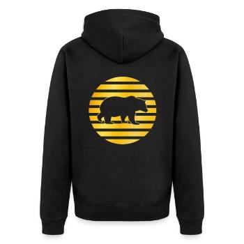 Logo de l’ours polaire ours d’or - Veste à capuche bio Premium Unisexe - noir - Dos - Nico (187cm)