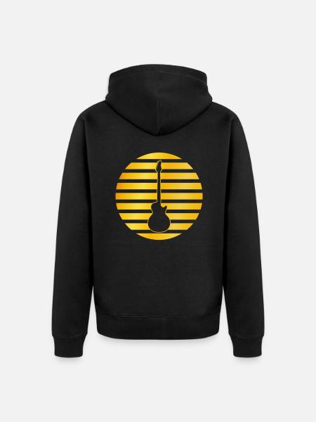 E guitar golden logo - Unisex Premium Organic Zip Hoodie - black