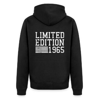 Édition limitée anniversaire 1965 - Veste à capuche bio Premium Unisexe - noir - Dos - Nico (187cm)