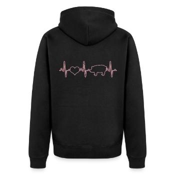 Battement de cœur de cochon - Veste à capuche bio Premium Unisexe - noir - Dos - Nico (187cm)