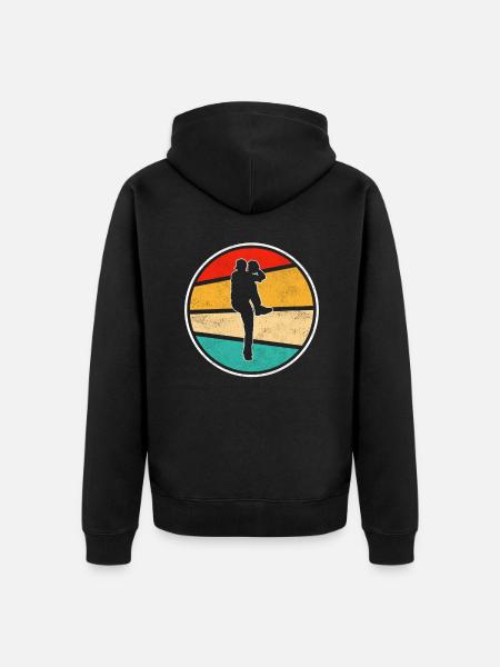 Baseball Retro Logo - Unisex Premium Bio Zip Hoodie - Schwarz