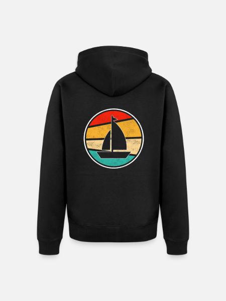 Sailing Retro - Unisex Premium Organic Zip Hoodie - black