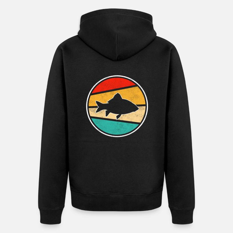 Poisson Rétro - Veste à capuche bio Premium Unisexe - noir