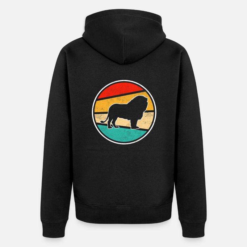 Lion Rétro - Veste à capuche bio Premium Unisexe - noir