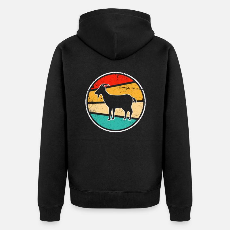 Chèvre Rétro - Veste à capuche bio Premium Unisexe - noir