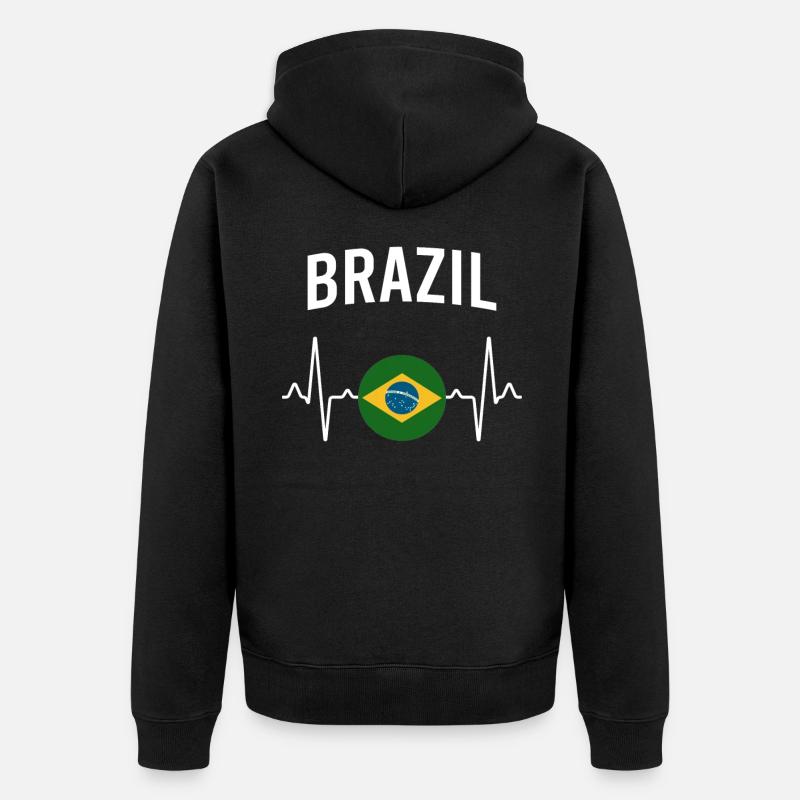 Brésil Heartbeat - Veste à capuche bio Premium Unisexe - noir