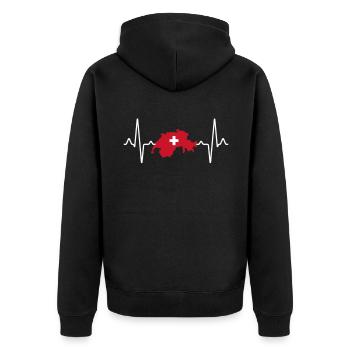 Suisse Heartbeat - Veste à capuche bio Premium Unisexe - noir - Dos - Nico (187cm)