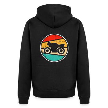 Moto rétro - Veste à capuche bio Premium Unisexe - noir - Dos - Nico (187cm)