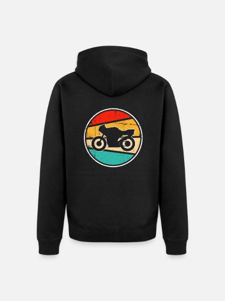 Motorcycle retro - Unisex Premium Organic Zip Hoodie - black