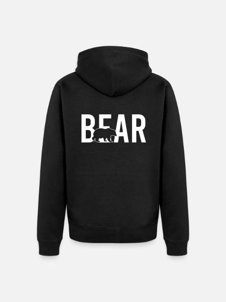 Bear bear - Unisex Premium Organic Zip Hoodie - black