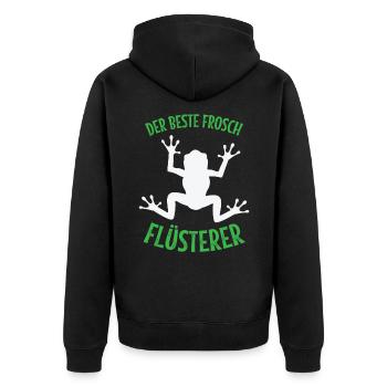 Frosch der beste Frosch Flüsterer Frösche Geschenk - Unisex Premium Bio Zip Hoodie - Schwarz - Hinten - Nico (187cm)