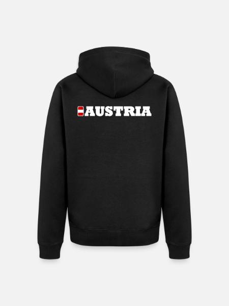 Austria / Austria - Unisex Premium Organic Zip Hoodie - black