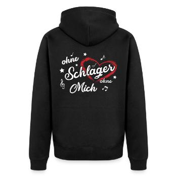 Schlagerparty Schlager Volksmusik Feiern Party - Unisex Premium Bio Zip Hoodie - Schwarz - Hinten - Nico (187cm)